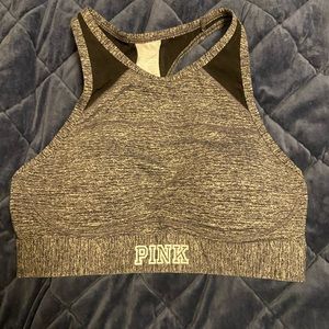 PINK high necked sports bra